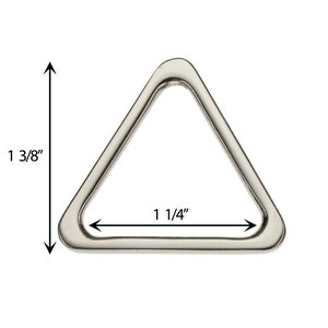May include: Silver triangle ring with a 1 1/4 inch opening and a 1 3/8 inch height.