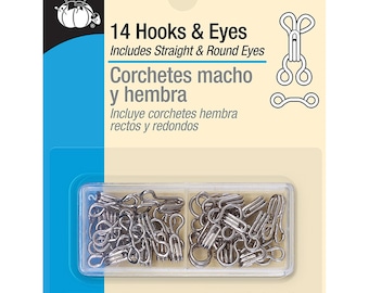 Dritz 14 Hooks & Eyes Nickel Size 3