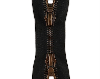 Riri M6 Two Way Antique Brass Teeth Metal Zipper *custom Cut to