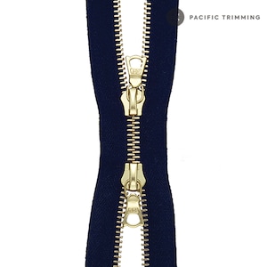 riri M6 Two Way Gold Teeth Metal Zipper *Custom Cut to Length*