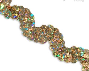 3/4" Hologram Sequin Scroll Trim : 310026SQ