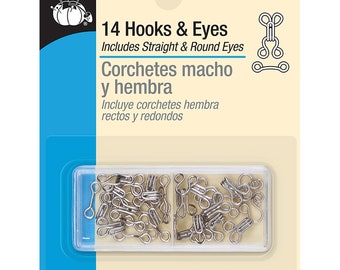 Dritz 14 Hooks & Eyes Nickel Size 1