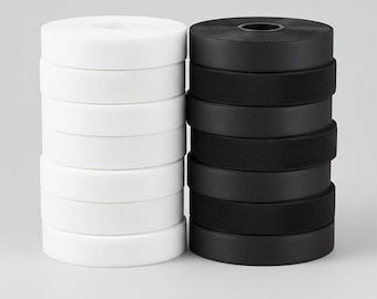 Premium Quality Velcro Sew on Hook and Loop Fastener Tape White and Black
