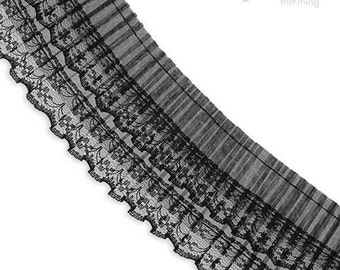 2 1/4" Lace Edged 2-Layers Sheer Pleat