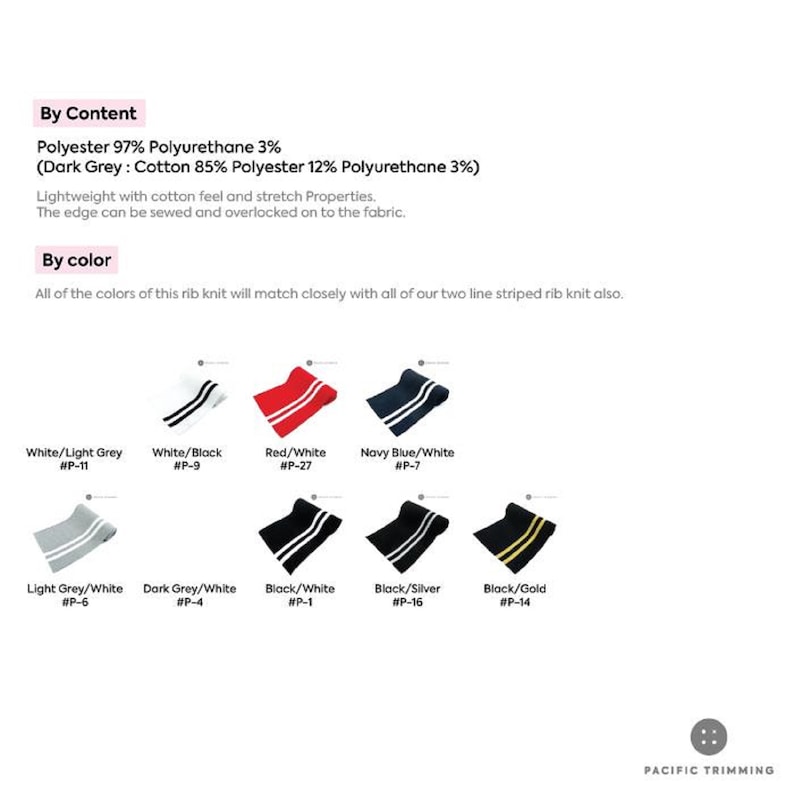 Two Line Striped Rib Knit Multiple Colors - Etsy