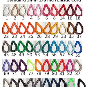 Standard 3mm 1/8 Inch Elastic Cord Multiple Colors image 2