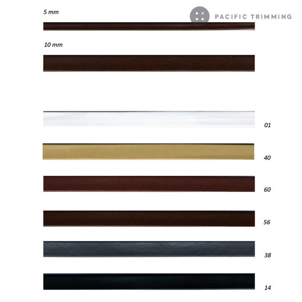 Premium Quality Faux Leather Trim 5mm (3/16"), 10mm (3/8")