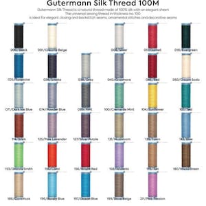 Gutermann Silk Thread 100m 134 Colors