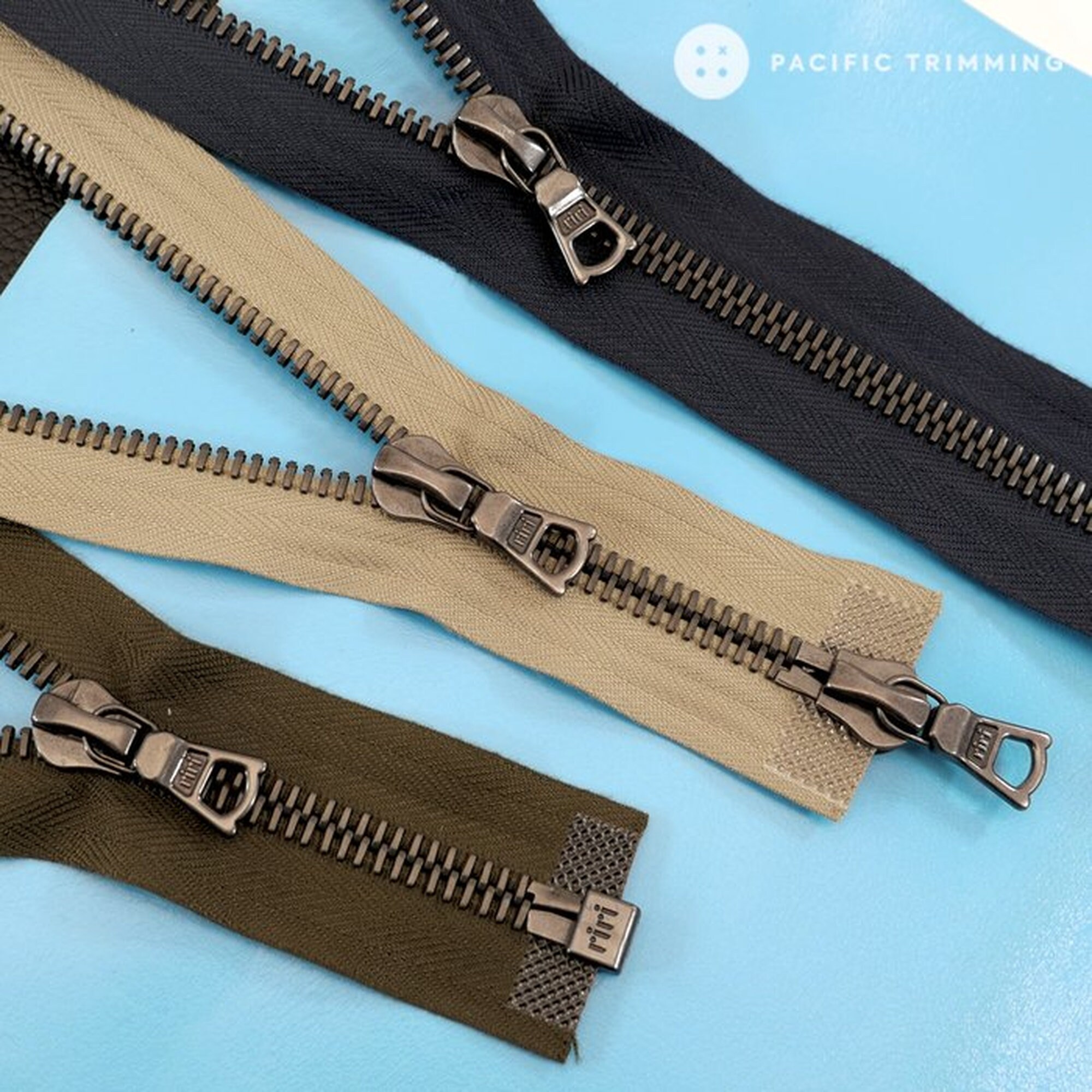 Riri M8 Two Way Gunmetal Teeth Metal Zipper *custom Cut to
