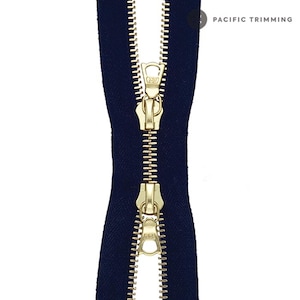 riri M4 Two Way Gold Teeth Metal Zipper *Custom Cut to Length*