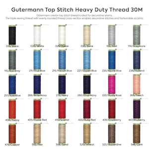 Gutermann Top Stitch Heavy Duty Thread 30M 53 Colors
