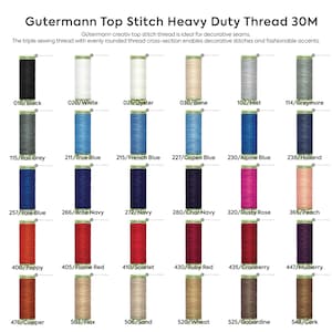 Gutermann Top Stitch Heavy Duty Thread 30M 53 Colors