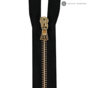 riri M4 One Way Gold Teeth Metal Zipper *Custom Cut to Length*