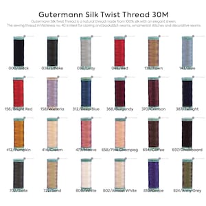 Gutermann Silk Twist Thread 30m Multiple Colors