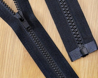 Plastic #3, #5, #8, #10 Black One & Two Way Molded Zipper *Custom Cut to Length*