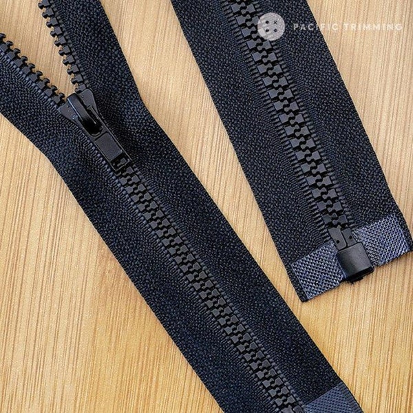 Plastic #3, #5, #8, #10 Black One & Two Way Molded Zipper *Custom Cut to Length*