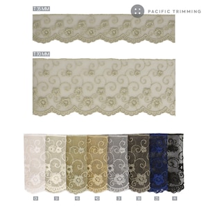 Premium Quality 1 3/8&quot;, 2 3/4&quot; Flower Embroidered Lace