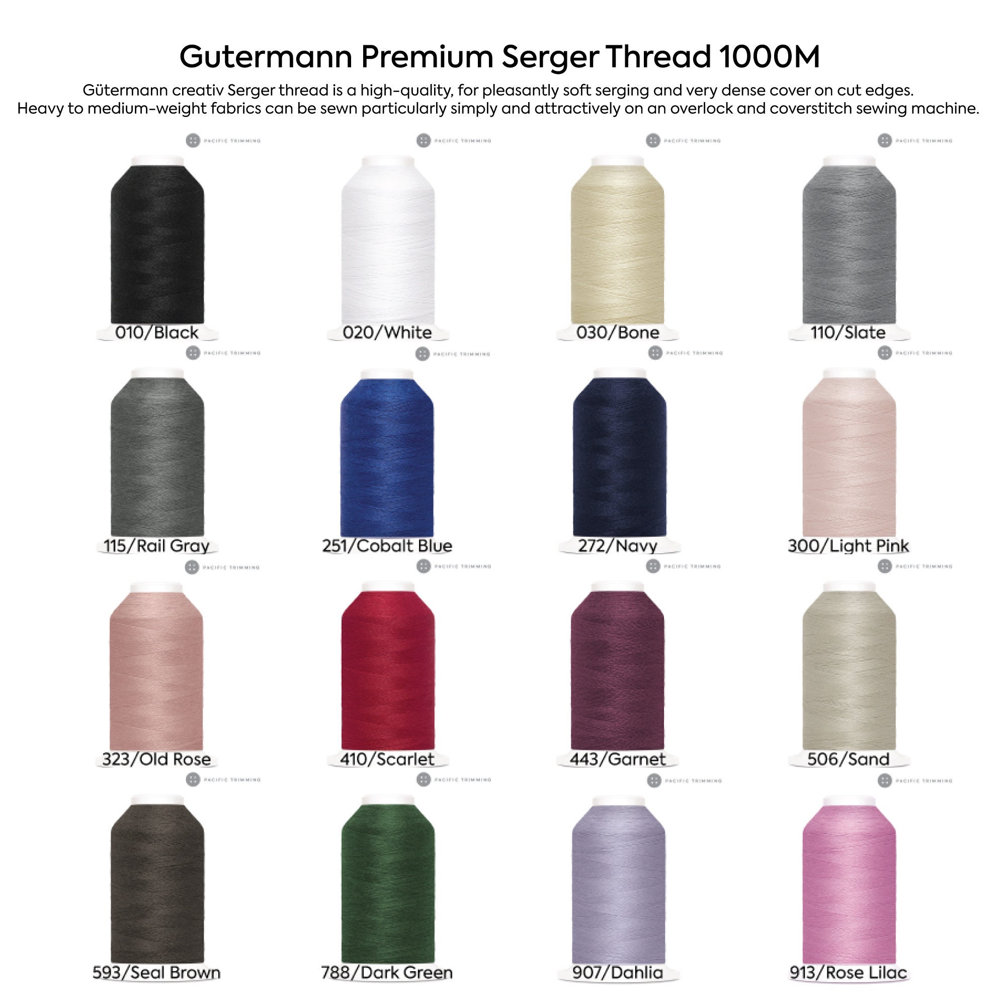 Gutermann Premium Serger Thread 1000M Multiple Colors -  Finland