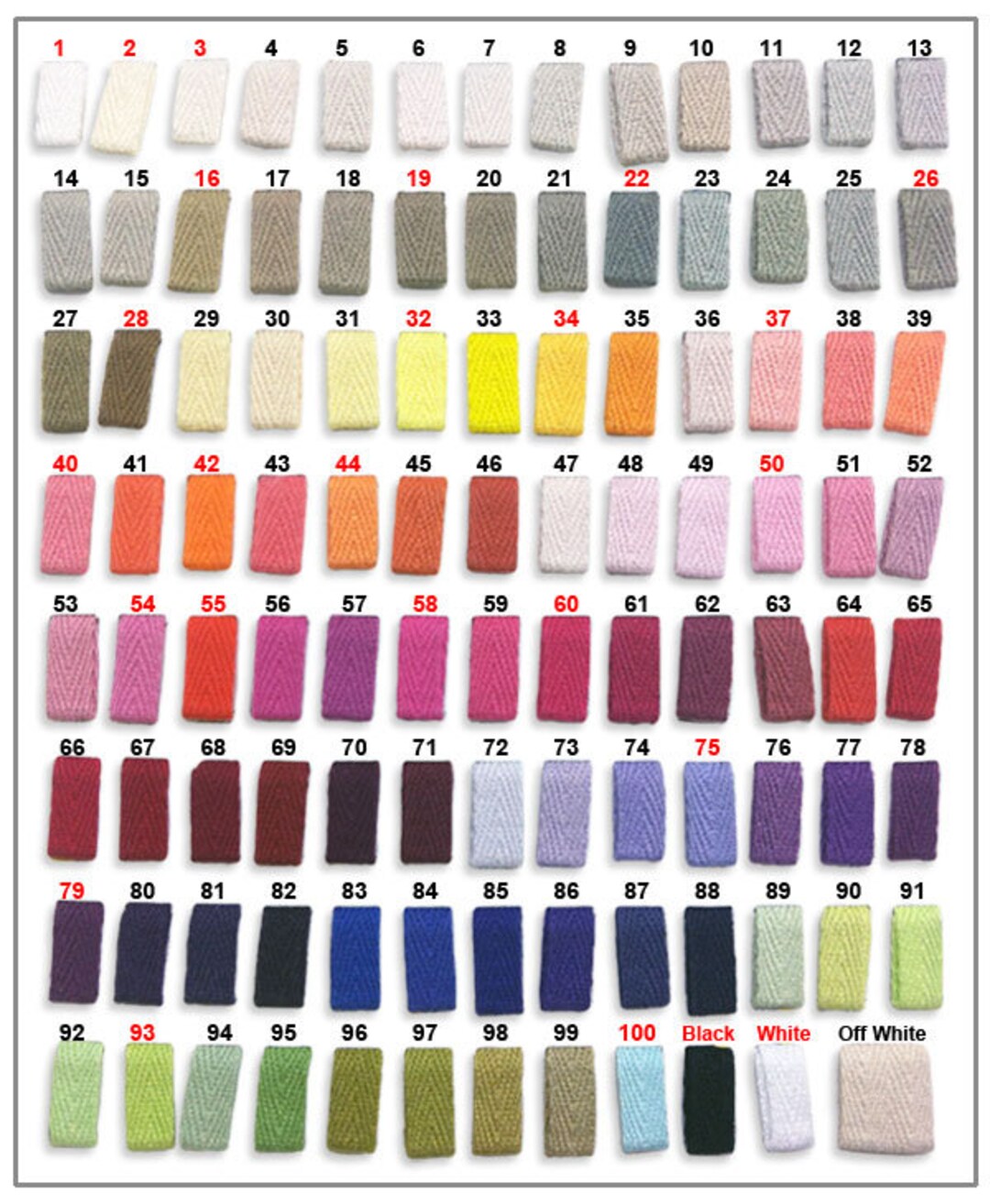 1 Inch Cotton Tape Herringbone Twill Tape Multiple Colors Etsy