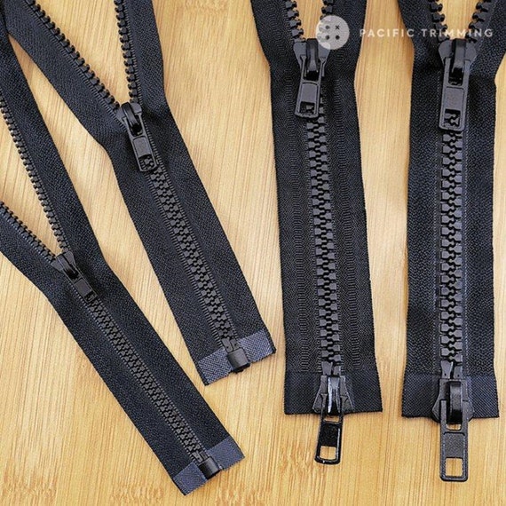 Plastic #3, #5, #8, #10 Black One & Two Way Molded Zipper