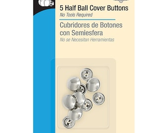 Dritz Kit de boutons de couverture 5 demi-boules 7/16"