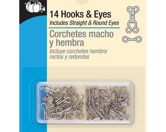 Dritz 14 Hooks & Eyes Nickel Size 2