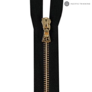riri M8 One Way Gold Teeth Metal Zipper *Custom Cut to Length*