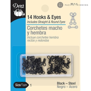 Dritz Hooks & Eyes Black Size 1