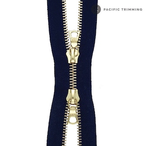 riri M8 Two Way Gold Teeth Metal Zipper *Custom Cut to Length*