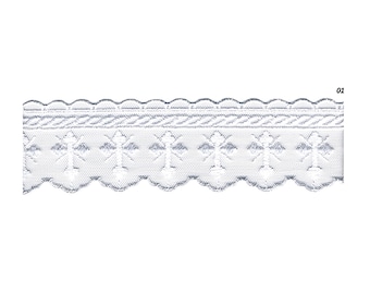 Premium Quality 2 3/16" Cross Embroidered Lace