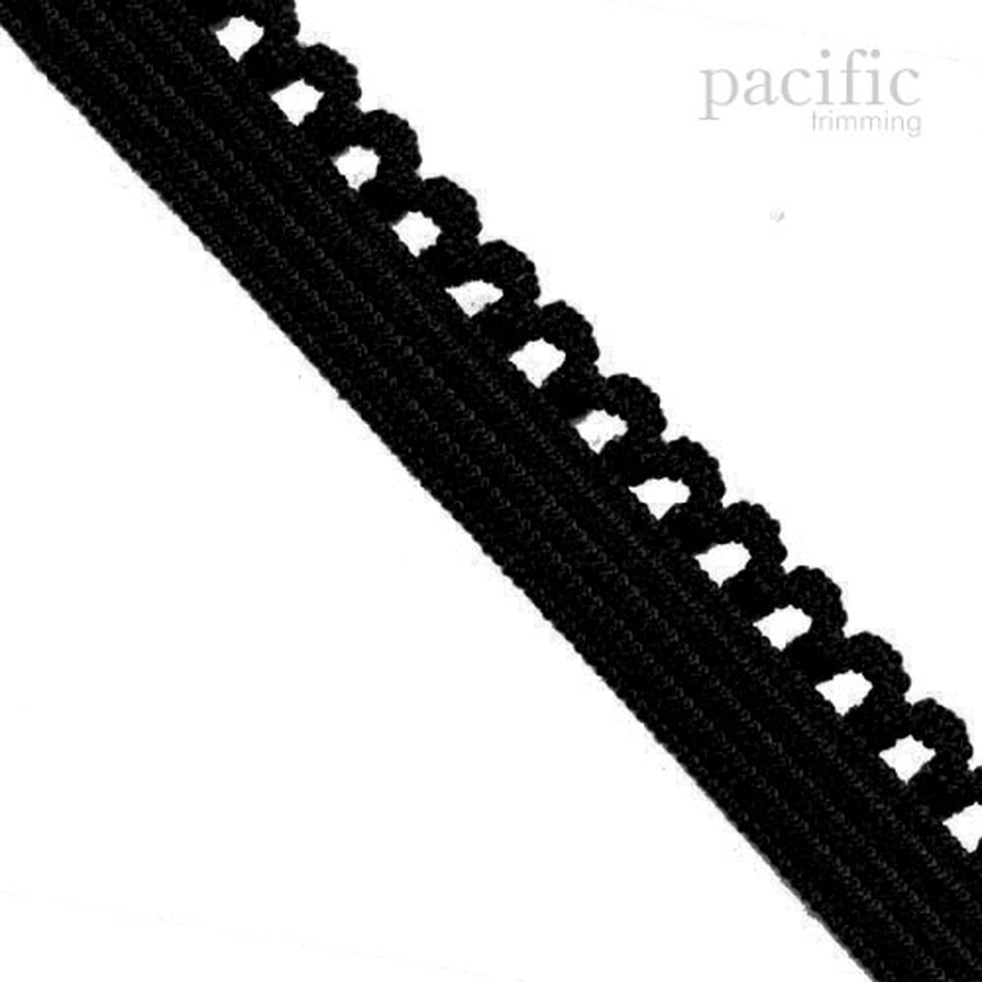 Bande élastique Dentelle Picot Loop - 1,9 Cm X 2,8 M - Pour Couture Lingerie, Cheveux, Vêtements - Polyester