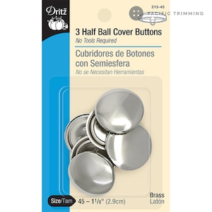 Dritz 1 1/8 Inch 3 Half Ball Cover Buttons Kit