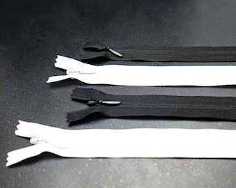 White & Black Tape Invisible #2 Zipper