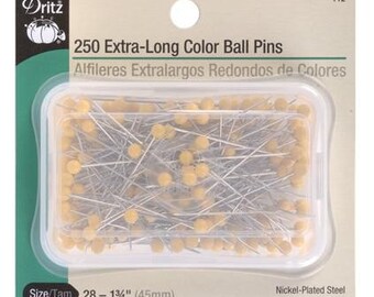 1 3/4" Dritz 250 Extra Long Color Ball Pins - 112