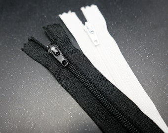 White & Black Tape Nylon #3 Coil Zipper