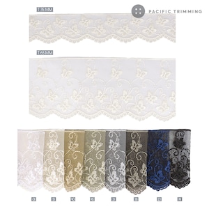 Premium Quality 1 3/8&quot;, 2 1/16&quot; Butterfly Embroidered Lace