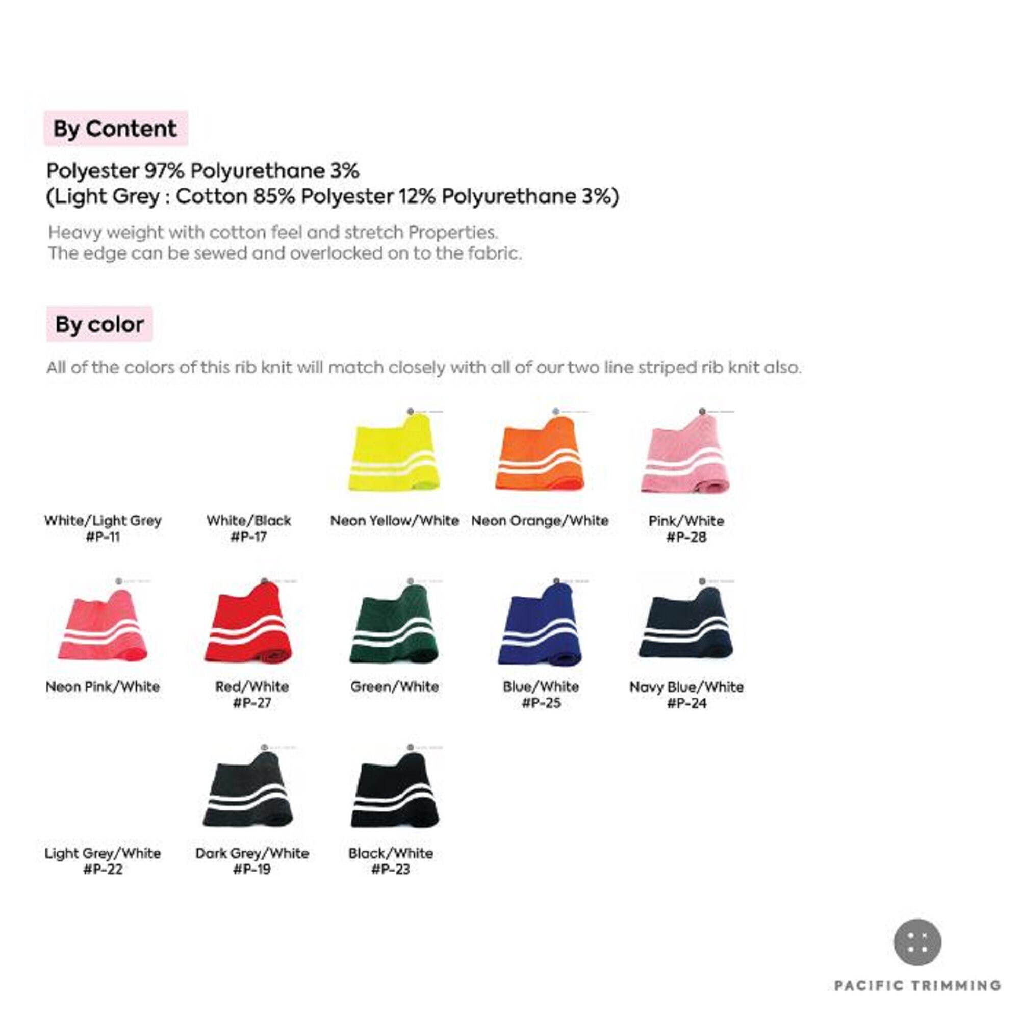 Heavy Weight Two Line Striped Rib Knit Multiple Colors | Etsy