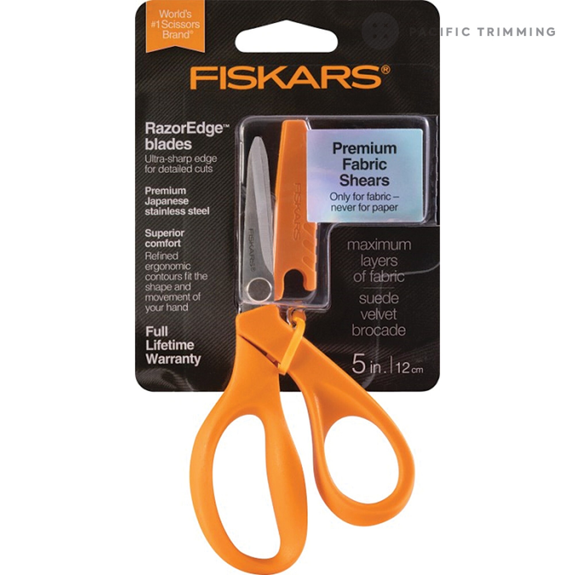 Fiskars tijeras de precisión de 5 pulgadas de titanio antiadherentes con  mango suave, Anaranjado 5 pulgadas