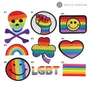 Naszywki do prasowania z haftem tęczowym LGBT Pride w wielu stylach