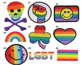 LGBT Pride Rainbow bordado hierro en parches múltiples estilos