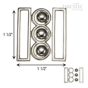 1 1/2&quot; Front Buckle Closure 170425 Silver