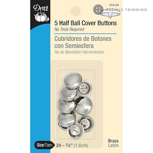 Dritz 5/8 Inch 5 Half Ball Cover Buttons Kit