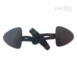 May include: Black toggle closure with two triangular shaped ends and a black rope. The toggle is made of metal and has a black finish. The rope is made of a braided material. The text "pacific" is printed on the image.