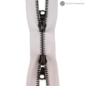 riri M6 Two Way Gunmetal Teeth Metal Zipper *Custom Cut to Length*