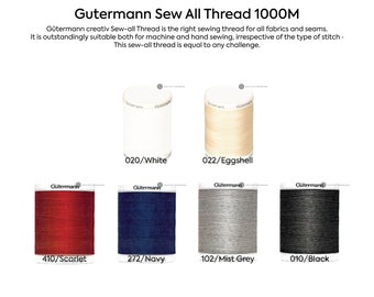 Fil à coudre Gutermann 1000M 6 couleurs