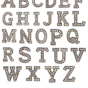 Rhinestone Alphabet Iron On Patch
