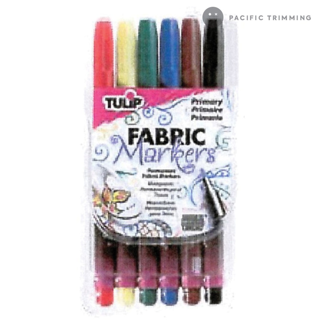 Tulip Fine Tip Primary Fabric Markers 6 Pack Etsy