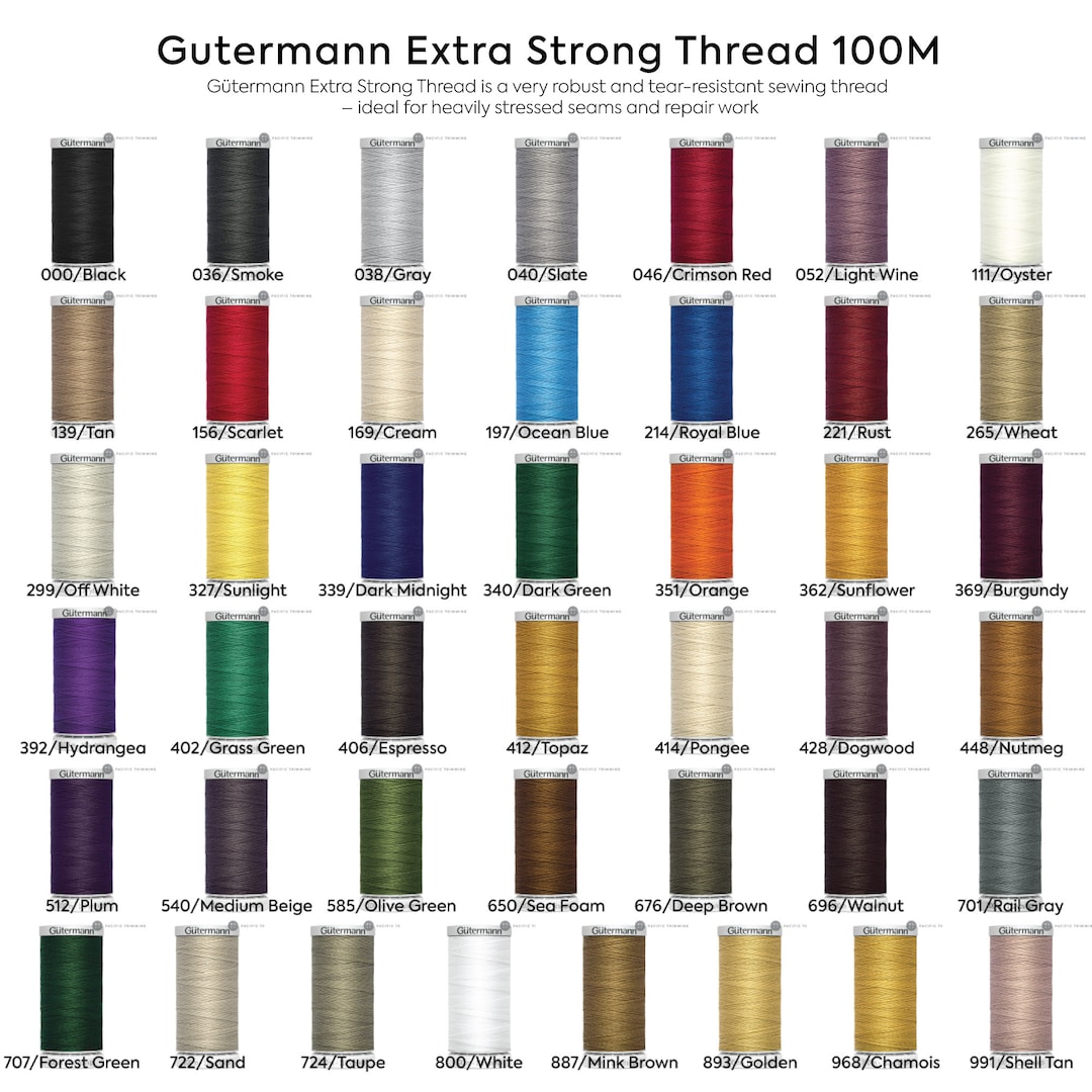 Gutermann Extra Strong Thread 100M Multiple Colors - Etsy