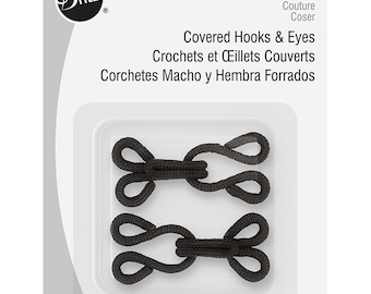 Dritz Covered Hooks & Eyes Black