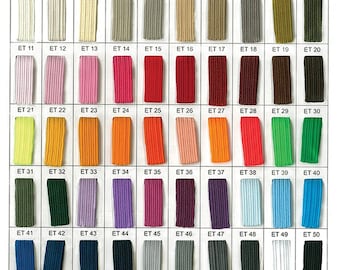 Standard Braided Elastic Band Multiple Colors and Sizes